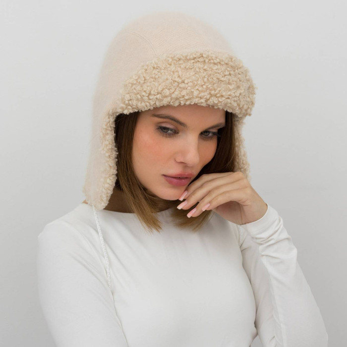 Шапка Vilss INVERNO Angora Ram Vilss Limited silver cream brulee/light beige (крем-брюле/св.беж)