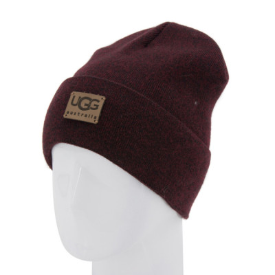 Шапка ATL UGG №169 чорний/бордо