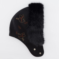 Капор Vilss decor chashemir/fox DECOR CONERENTOLA FUR Black (чорний)