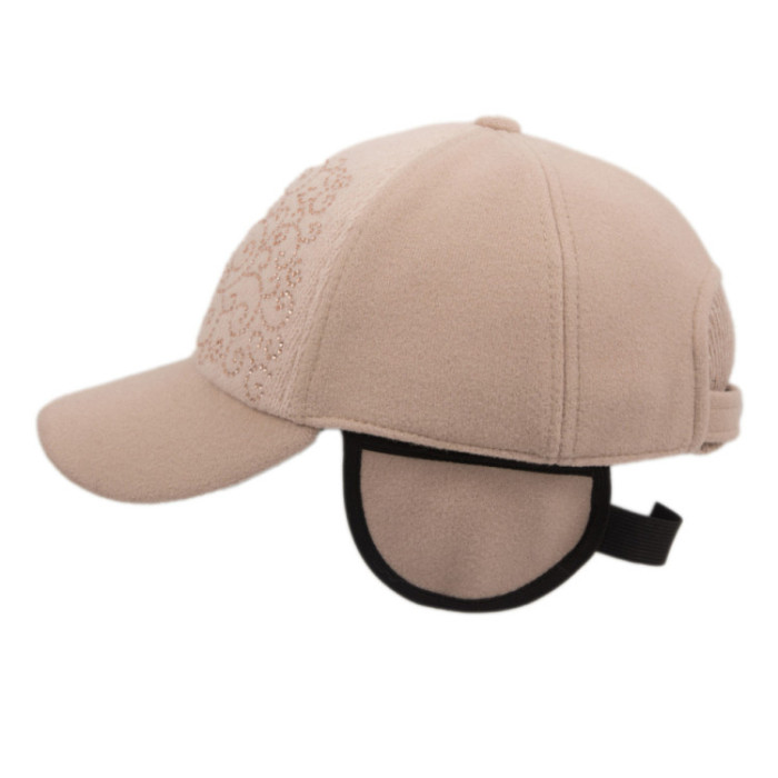 Бейсболка Vilss ALBUSHA Cashemir/Angora Strass linen/cream brulee (льон/крем брюле) 57-59