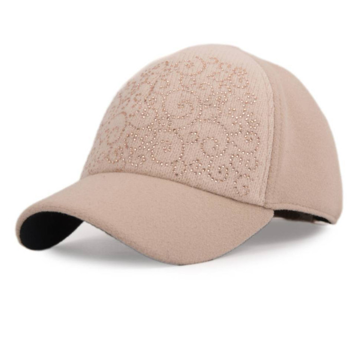Бейсболка Vilss ALBUSHA Cashemir/Angora Strass linen/cream brulee (льон/крем брюле) 57-59