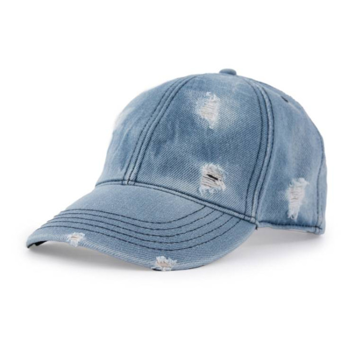 Бейсболка SumWin ДЖИНС Рваний св.джинс
