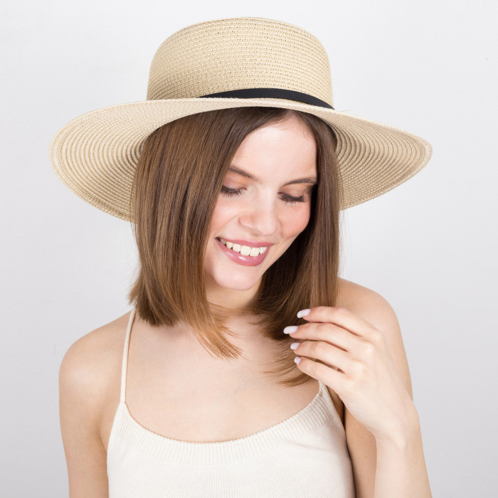 Капелюх КОТЬЄ ремінець св.бежевий