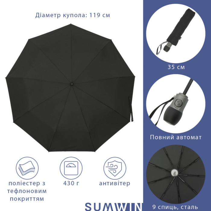 Парасолька складна автомат Lamberti 73750 3 сл. 9 сп.