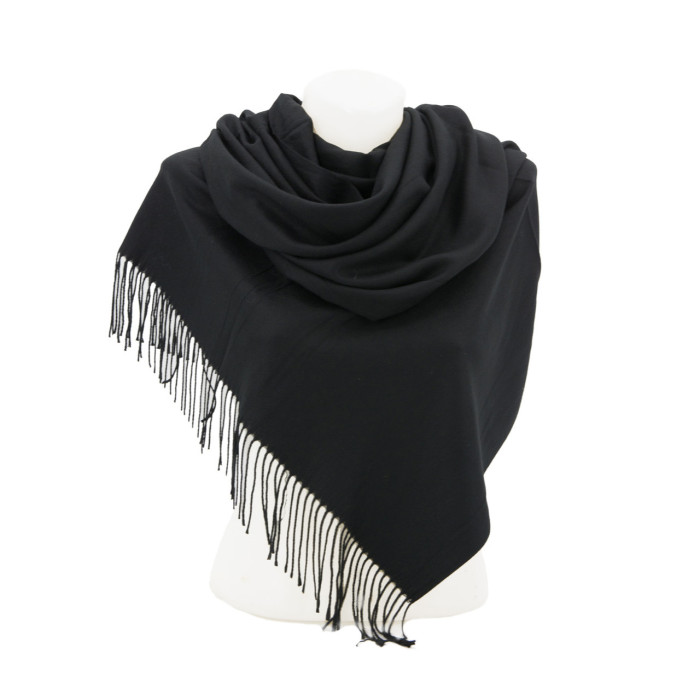 Палантин КАШЕМІР Однотонний чорний