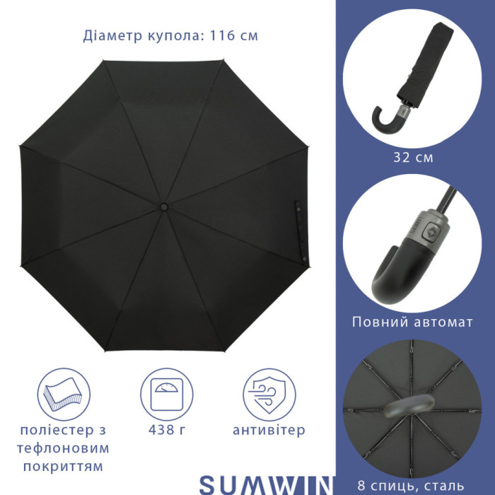Парасолька складна автомат Lamberti 73920 3 сл 8 сп